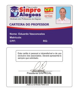 Sinpro/AL está confeccionando nova carteira de professor 